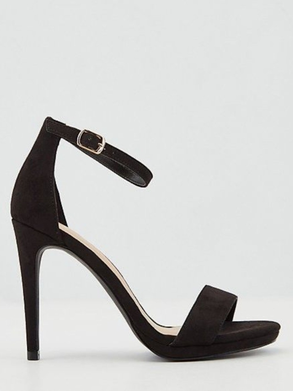 NEW Le Chateau 9 Black Suede Ankle-Strap Stiletto Heels